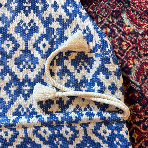 Sezane Darlene Blouse Geo Blue Jacquard - Size 12 - Picture 2 of 4